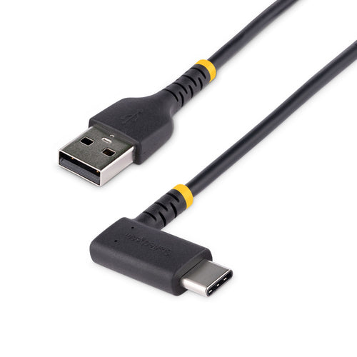 USB A to C Charging Cable 15cm Right Angle 3A Fast Charge Heavy Duty