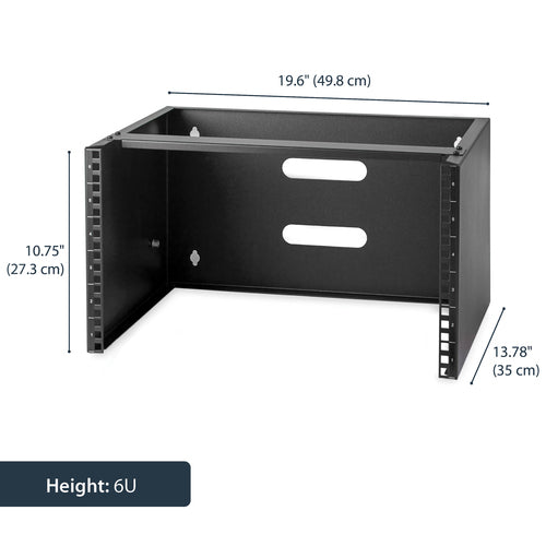 StarTech.com 6HE Wandmontage-Rack - 35 cm Tiefe, Schwarz - Platzsparender Netzwerkschrank