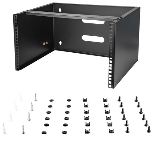 StarTech.com 6HE Wandmontage-Rack - 35 cm Tiefe, Schwarz - Platzsparender Netzwerkschrank