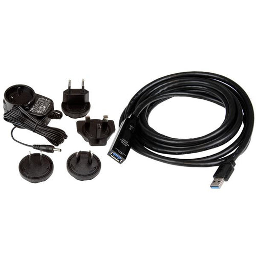 StarTech.com 3m USB 3.0 aktives Verlängerungskabel - USB A, Schwarz