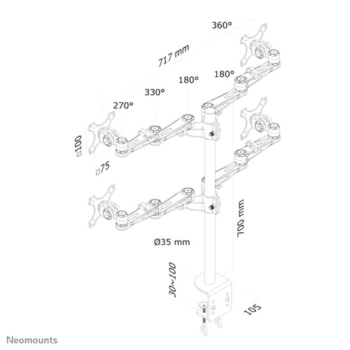 Neomounts FPMA-D935D4 monitor mount / stand