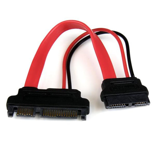 SATA III Slimline SATA to SATA Adapter 6in Red Male/Female
