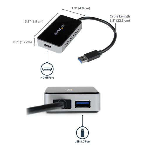 USB 3.0 to HDMI Adapter StarTech.com 1920x1200 TAA Windows Converter