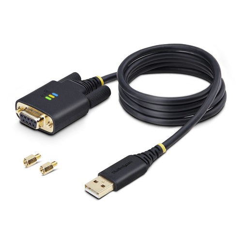 USB to Null Modem Serial Adapter Cable 3ft Black RS232 FTDI