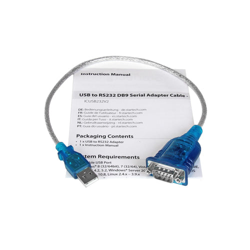 StarTech.com ICUSB232V2 USB-zu-RS232-Seriell-Adapterkabel – 43,18 cm Grau