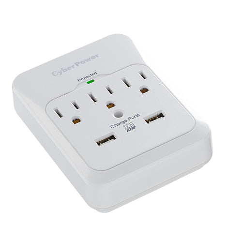 600J CyberPower Surge Protector 3 AC Outlets NEMA 5-15R 125V