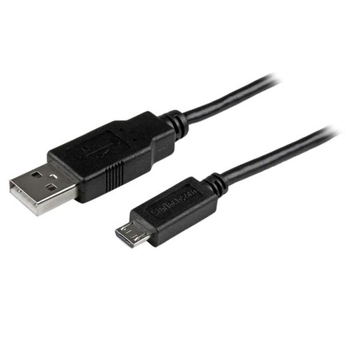 Short Micro USB Cable 6in USB 2.0 A to Micro-B Black Male/Male