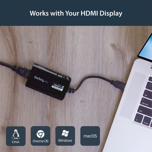 USB 3.0 to HDMI Adapter 1080p DisplayLink Certified External Graphics Card