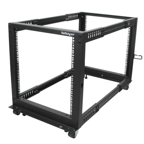 StarTech.com 12HE 4-Post Mobile Open Frame Server Rack – Einstellbare Tiefe & Kabelmanagement