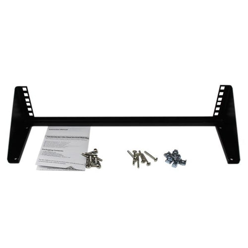 2HE Vertikale Wandmontage Ausrüstung Rack Halterung Stahl 19 Zoll Schwarz
