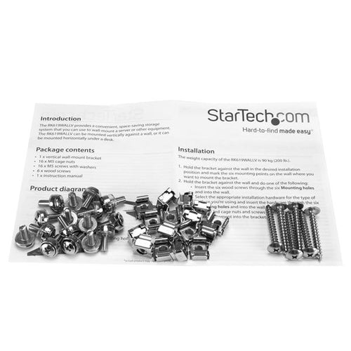6HE Vertikales Wandmontage-Serverschrank aus massivem Stahl, schwarz - StarTech.com