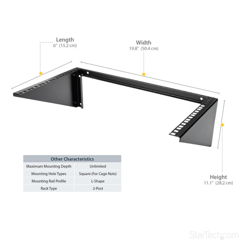 6HE Vertikales Wandmontage-Serverschrank aus massivem Stahl, schwarz - StarTech.com