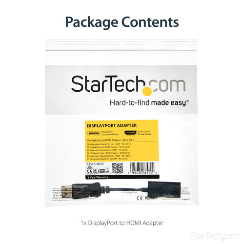 StarTech.com DisplayPort auf HDMI Adapter - DP2HD4K60S - 4K 60Hz Konverter