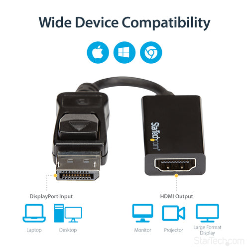 StarTech.com DisplayPort auf HDMI Adapter - DP2HD4K60S - 4K 60Hz Konverter