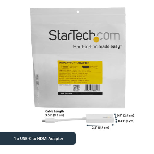 USB-C to HDMI Adapter 4K 60Hz StarTech.com White