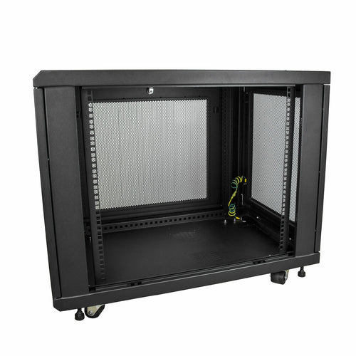 12U Server Rack Cabinet Lockable 4-Post Freestanding Casters