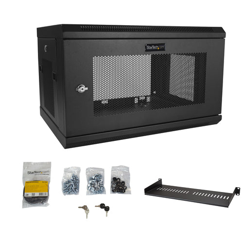StarTech.com RK616WALM 6HE Wandmontiertes Netzwerkgehäuse – 19-Zoll-Rack für Daten- und AV-Geräte