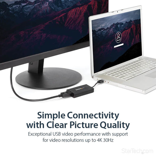 USB 3.0 to DisplayPort Adapter 4K 30Hz DisplayLink Certified