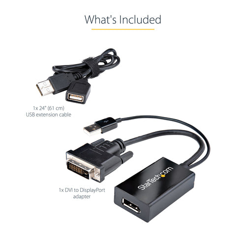 StarTech DVI2DP2 DVI auf DisplayPort Adapter – 1920x1200 Video Konverter – 0,254m