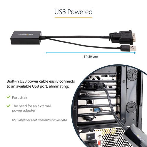 StarTech DVI2DP2 DVI auf DisplayPort Adapter – 1920x1200 Video Konverter – 0,254m