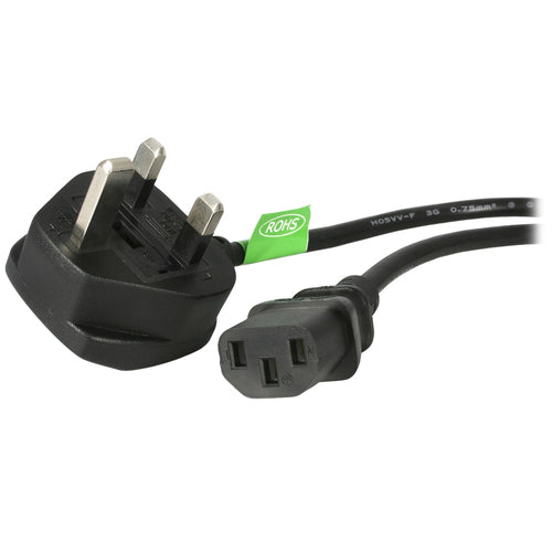 StarTech.com PXT101UK 1,8 m Stromkabel – 10 A 250 V Wechselstrom für PC und Monitor