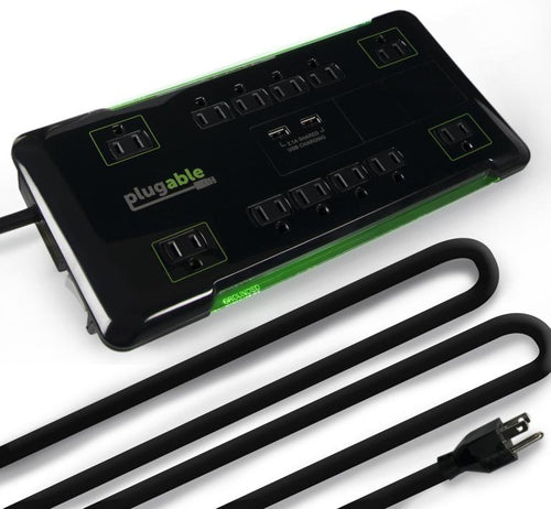 Surge Protector with 12 AC Outlets 4320J 120V 6000V Black