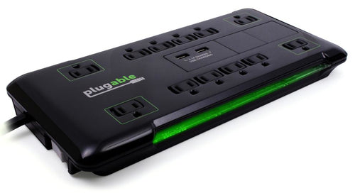 Surge Protector with 12 AC Outlets 4320J 120V 6000V Black