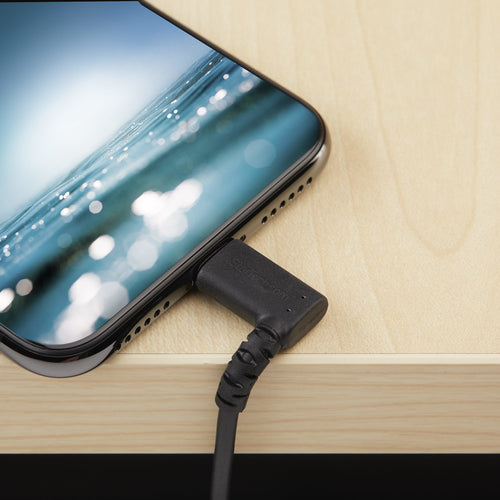 Durable 3ft USB A to Lightning Cable with Right Angled Connector - StarTech.com MFi Certified