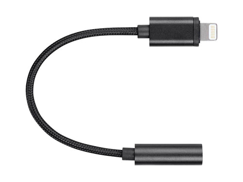 3.5mm to Lightning Mobile Phone Cable Monoprice Aluminium Black