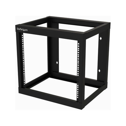 StarTech 9U Wall Mount Network Rack RK919WALLO - 2 Post Open Frame, 175lbs Capacity, Black