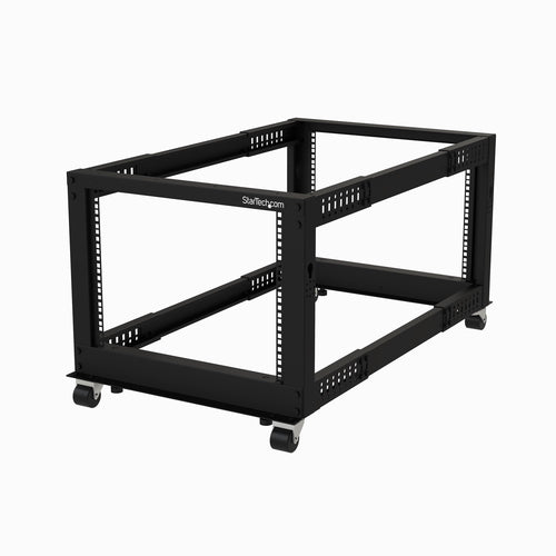 4-Pfosten 8HE Mobiles offenes Server-Rack mit Rollen und verstellbarer Tiefe