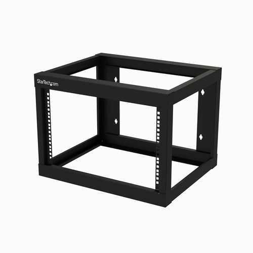 StarTech 6HE Wandmontiertes Netzwerk-Rack RK619WALLO - Schwarz, 80 kg Kapazität, Cisco-kompatibel