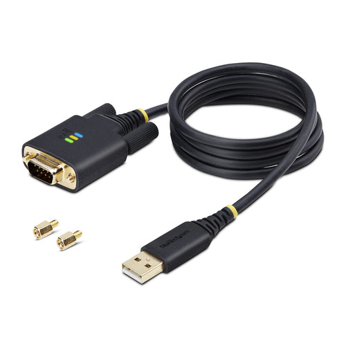 USB to Serial Adapter Cable 3ft Black FTDI IC Windows/macOS/Linux
