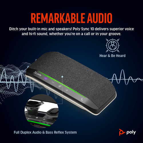 HP Poly Sync 10 Speakerphone – Microsoft Teams-zertifiziert, Silber, IP64