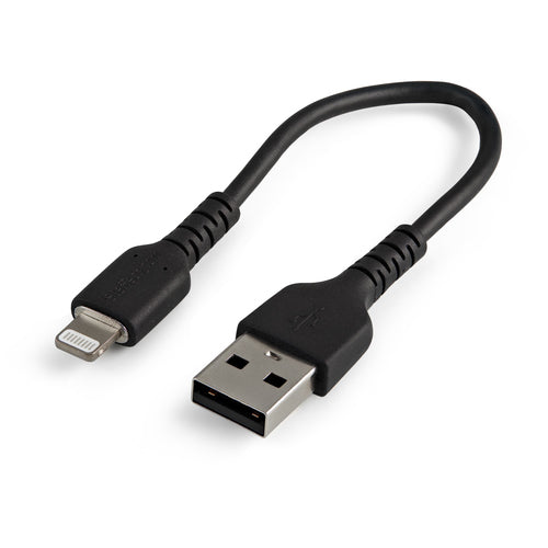 USB-A to Lightning Cable 15cm Apple MFi Certified Durable Black