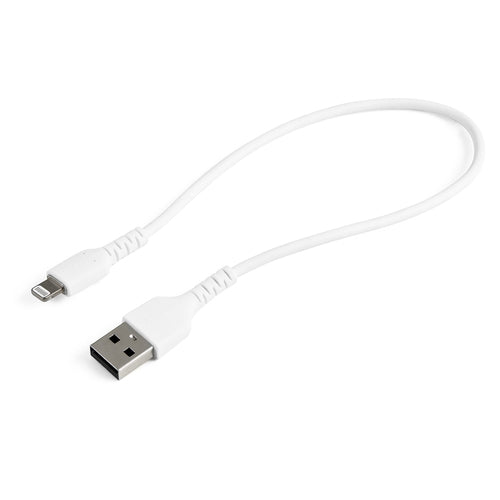 StarTech.com 12-inch Durable White USB-A to Lightning Cable - MFi Certified Charger - 30cm