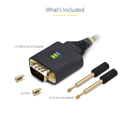 USB to Serial Adapter Cable 3ft Black FTDI IC Windows/macOS/Linux