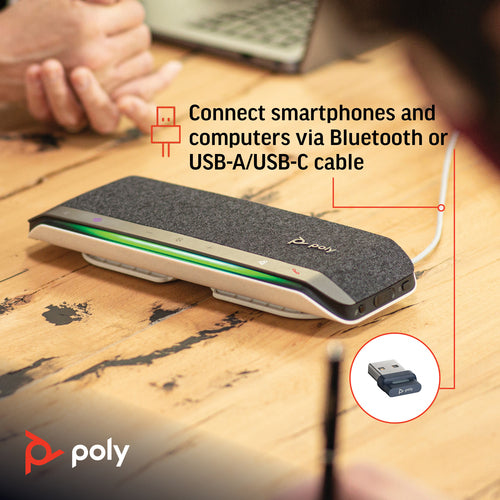 HP Poly Sync 40+ USB-A USB-C Bluetooth-Freisprechlösung Microsoft Teams Certified 55dB