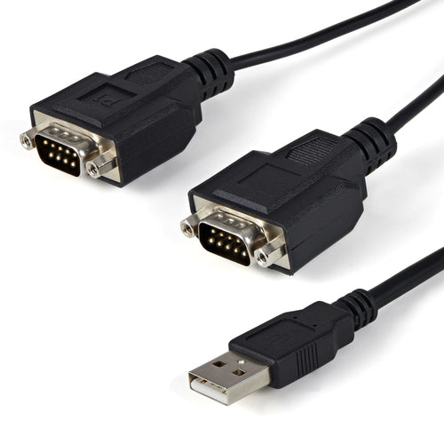 USB-zu-RS232-Adapterkabel, 1,8m, 2-Port, FTDI, Schwarz