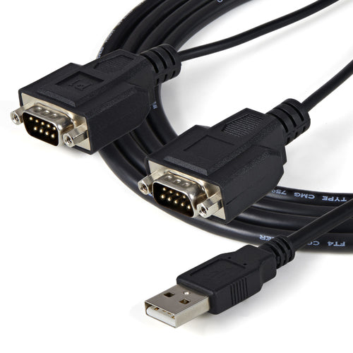 USB to Serial Adapter Cable 2-Port FTDI 6ft TAA Compliant