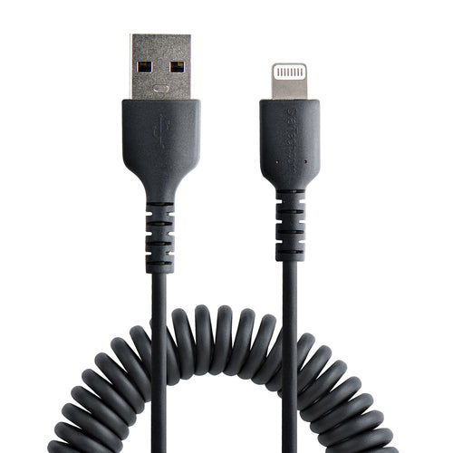 StarTech.com 50cm USB-zu-Lightning-Kabel - MFi-zertifiziertes, robustes gewickeltes iPhone-Ladekabel, Schwarz