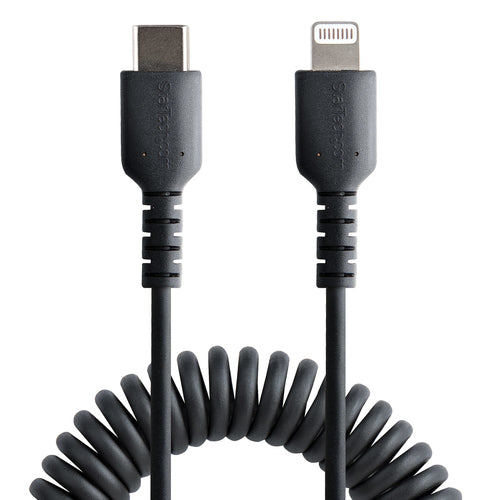 USB C to Lightning Cable 50cm Coiled Durable MFi Certified