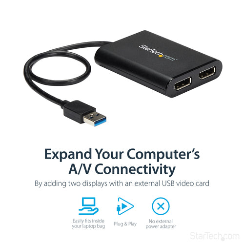 USB Graphics Adapter StarTech.com 4K 60Hz Dual DisplayPort USB 3.0