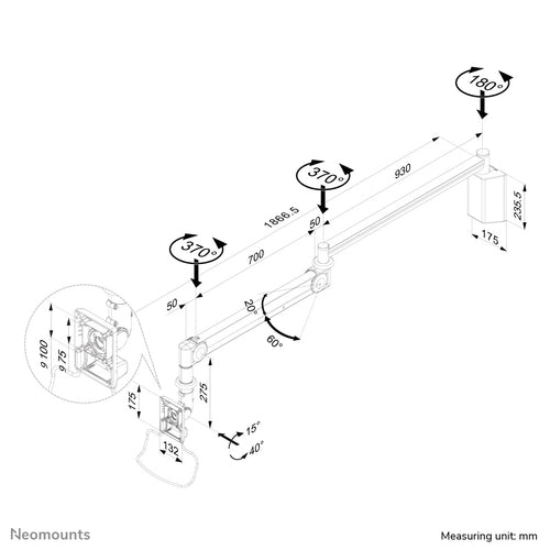Neomounts FPMA-HAW100 monitor mount / stand
