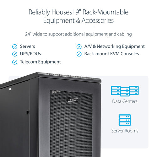 StarTech.com RK4236BKB 42HE Netzwerkschrank für Server- und AV-Geräte – 19-Zoll-Datenschrank