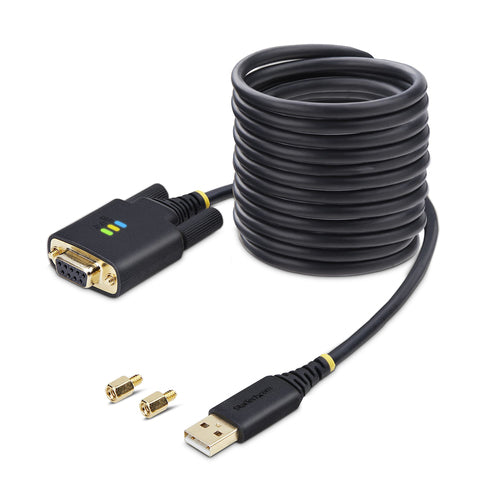USB to Null Modem Serial Adapter Cable 10ft FTDI ESD Protection