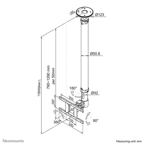 Neomounts FPMA-C100WHITE TV mount/stand