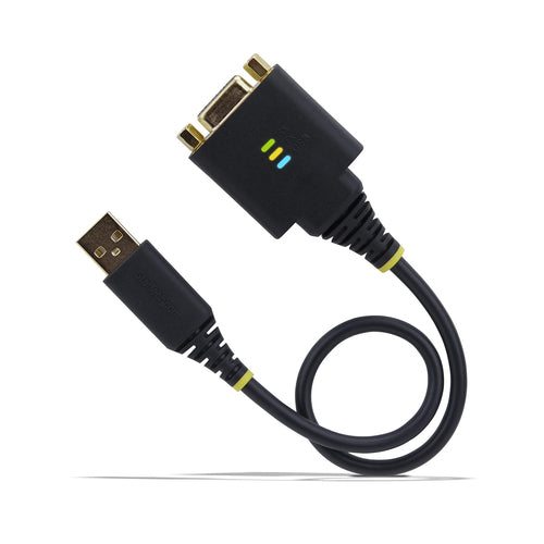 USB to Null Modem Serial Adapter Cable 1ft FTDI COM Retention DB9