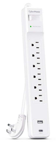 CyberPower 6 Outlet Surge Protector with USB 1500 Joules 125V