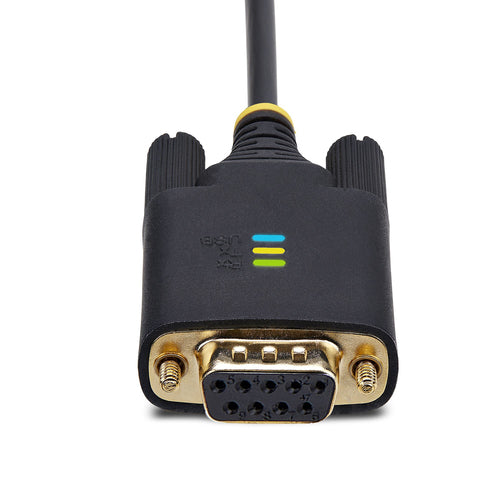 USB to Null Modem Serial Adapter Cable 3ft Black RS232 FTDI